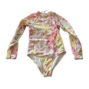 Roxy Pink and Yellow Rashguard Swimwear